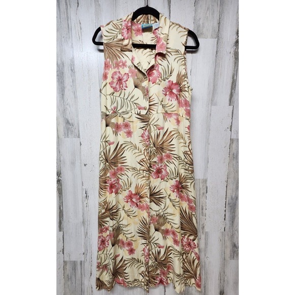 Bahama Beach Dress Women Large Multi-Color Maxi Hawaiian Tropical Coconutgirl - Picture 1 of 12